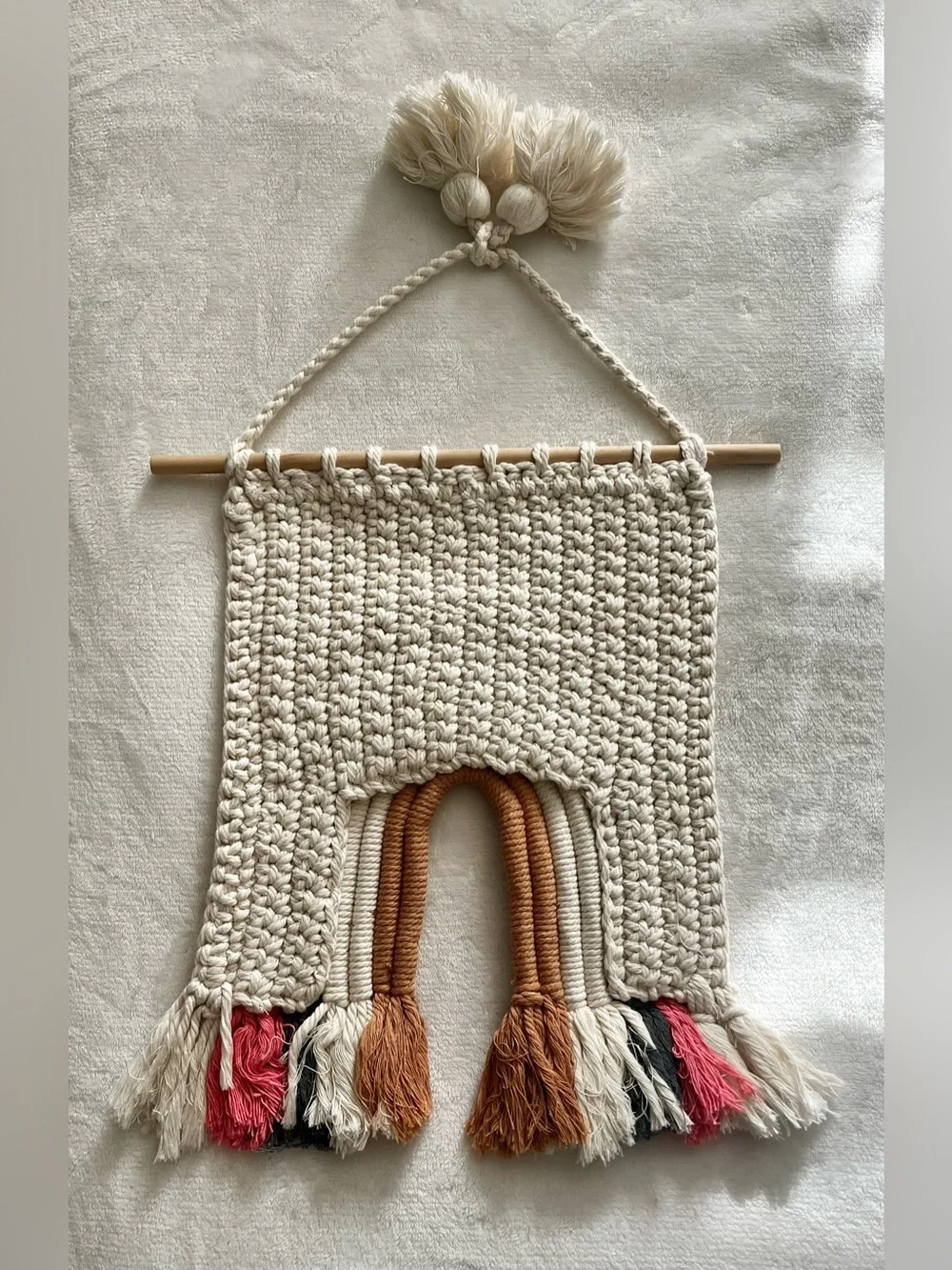 Boho Woven Rainbow Macrame Tapestry Wall Hanging